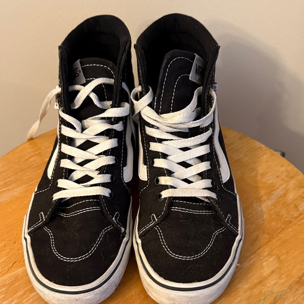 Vans Black and White High-Top Sneakers
